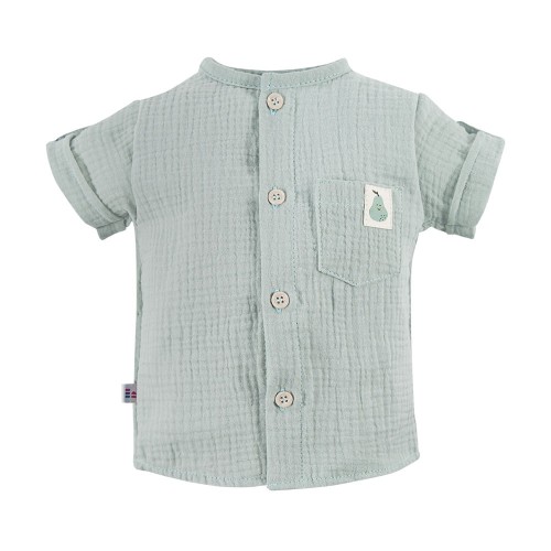 Muslin shirt with buttons light green