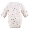 Baby Wickelbody ecru Langarm mit Erdbeeren