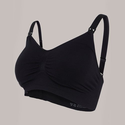 SEAMLESS NURSING BLACK BRA WITH SHAPING PAD