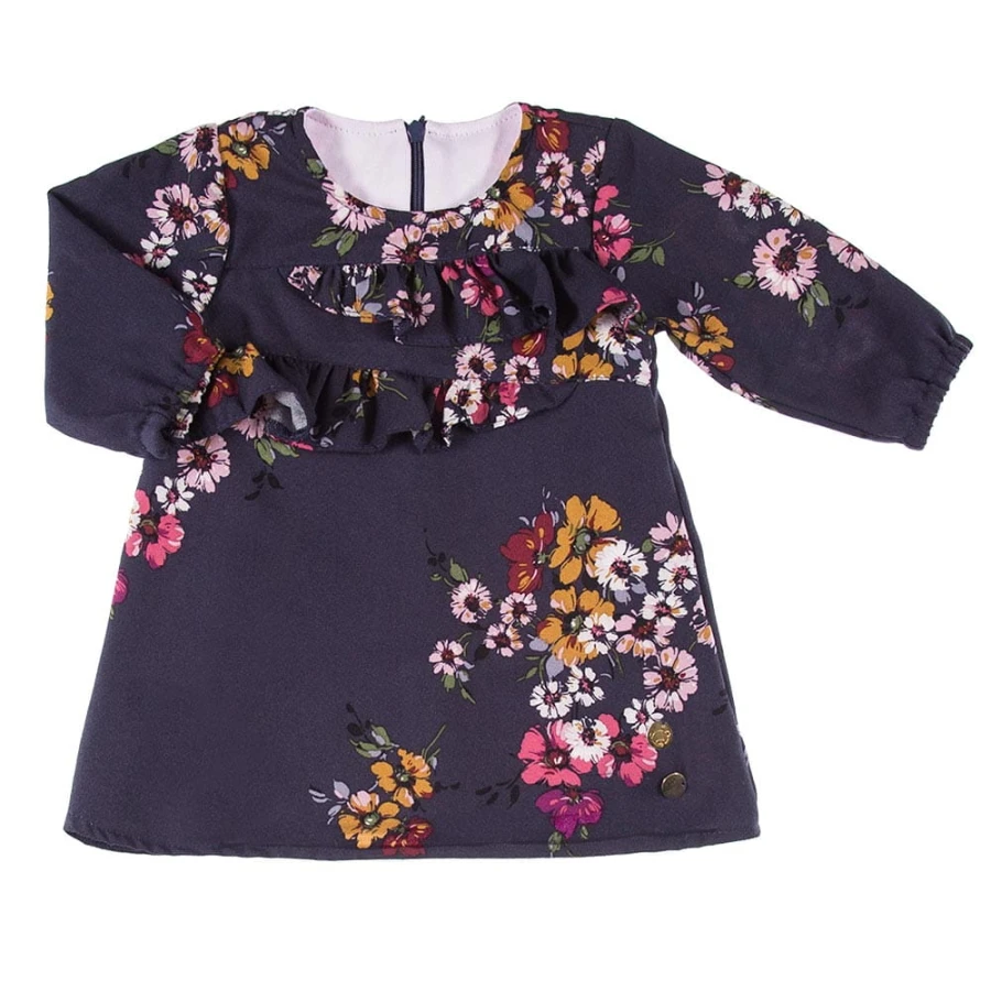 Kleid mit Rüschen CEREMONY dunkelblau/Blumen