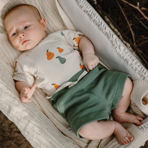 Kinder-Shorts aus Waffelstoff, grün