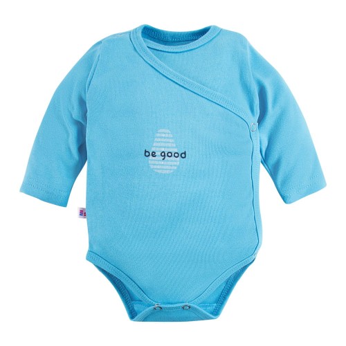 Blauer Avocado-Wickelbody mit Wickelausschnitt