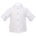 White muslin shirt with mandarin collar