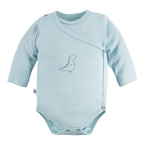 Wickelbody, blau mit Dinosauriermotiv