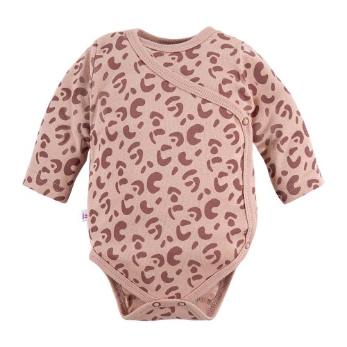 Beigefarbenes Wickelbody mit Leopardenmuster