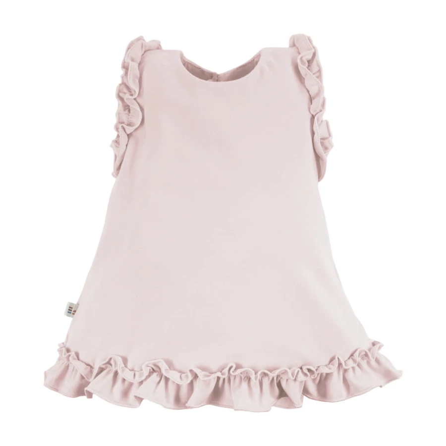 Beiges Kinderkleid mit Rüschen