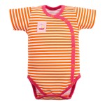 Wickelbody für Kinder in orange-weißem Streifenmuster