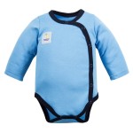 Blauer Wickelbody mit Aufnäher