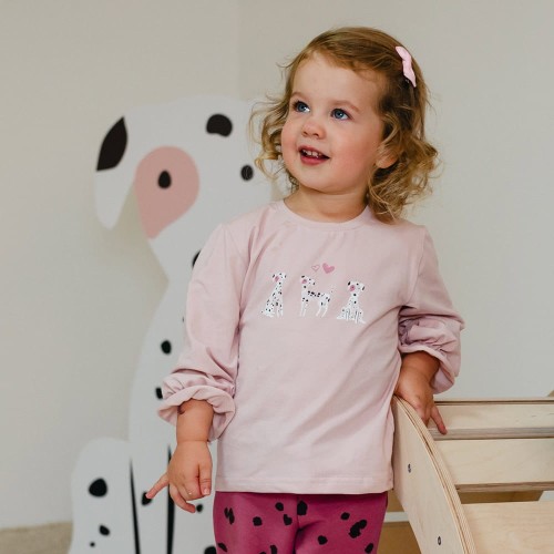 Kinderbluse mit Hunden, hellrosa