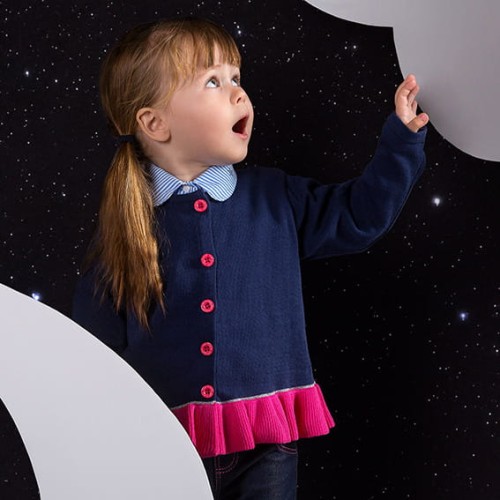 Pullover COSMOS marineblau/rosa