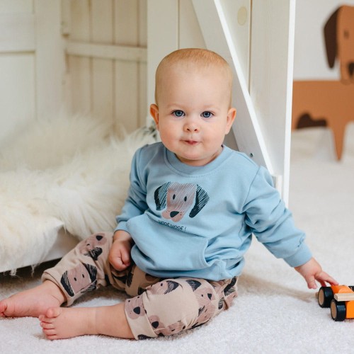 Kinder-Sweatshirt mit Hund, blau