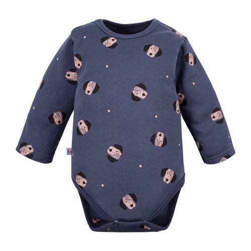 Marineblaue Babybodys mit Hunde-Motiv