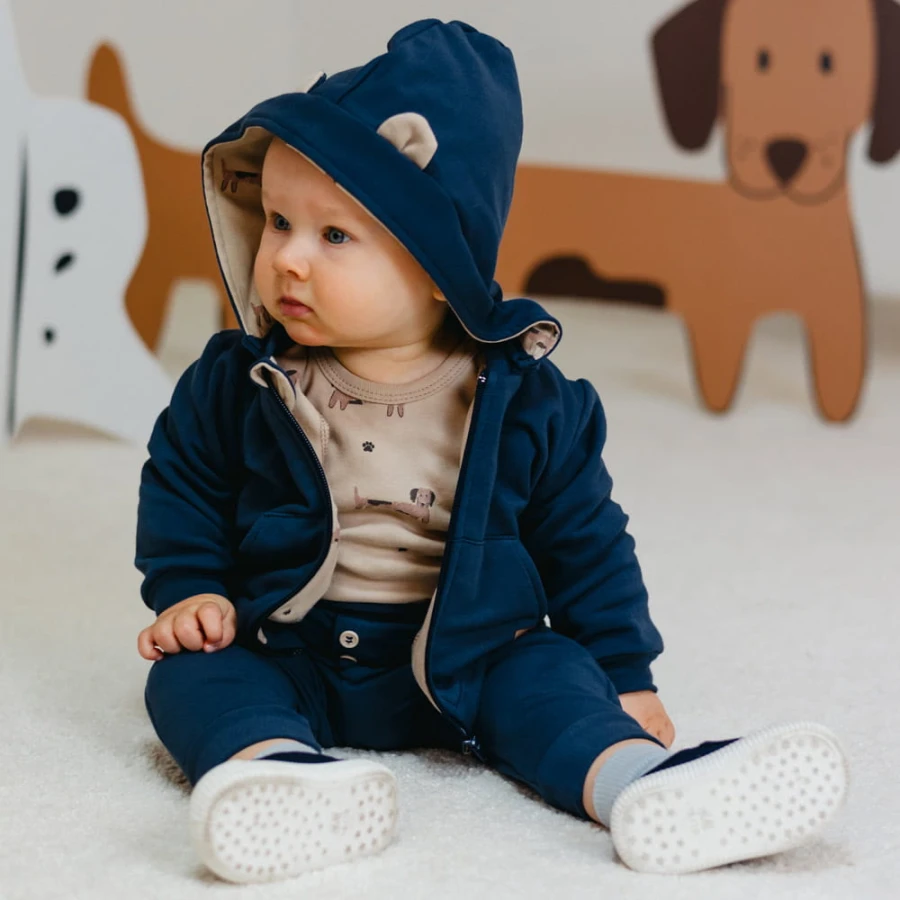 Marineblauer Jungen Trainingsanzug Puppy Playtime