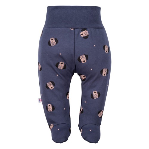 Joggers with feets navy blue with puppy pattern