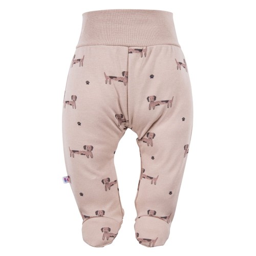 Joggers with feets beige with puppy pattern