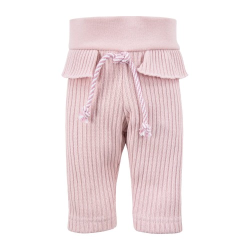 Rosa Strickleggings mit Kordelzug