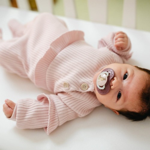 Knitted sleepsuit light pink