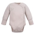 Cardigan baby body from merino wool beige