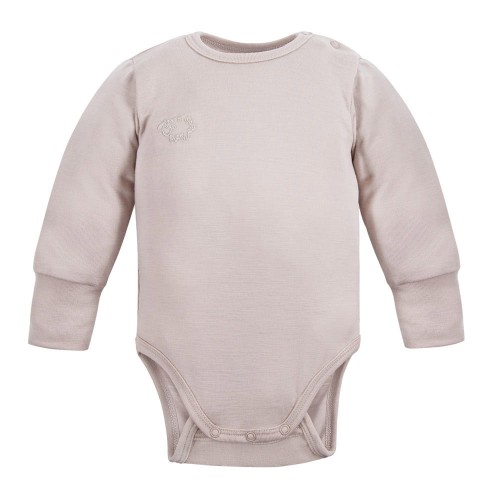 Body aus Merinowolle, der mit dem Kind mitwächst, beige