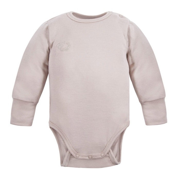 Body aus Merinowolle, der mit dem Kind mitwächst, beige
