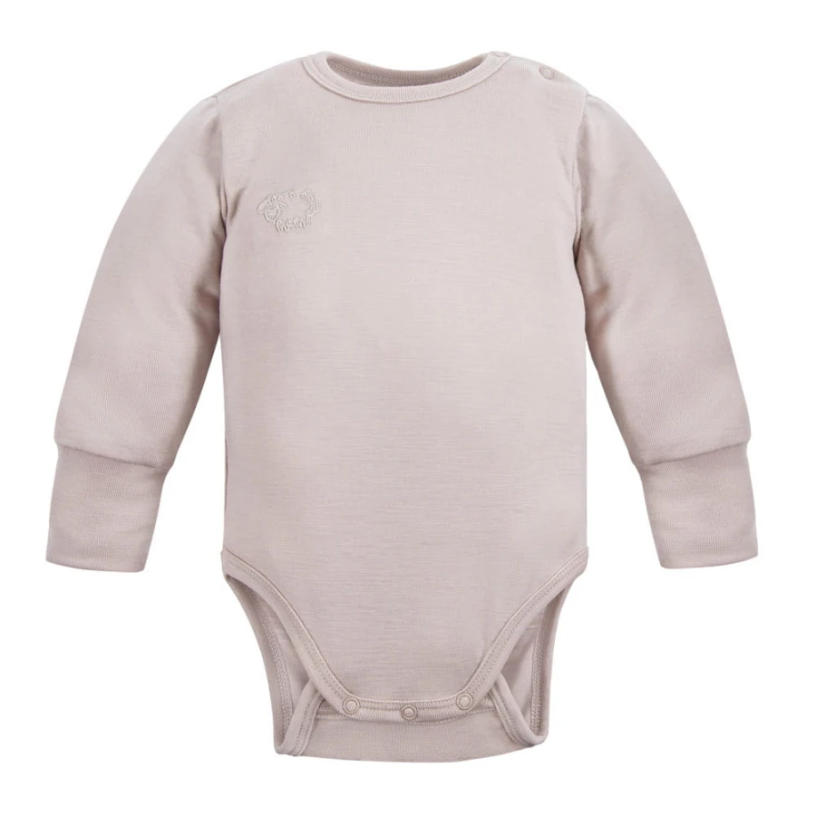 Body aus Merinowolle, der mit dem Kind mitwächst, beige