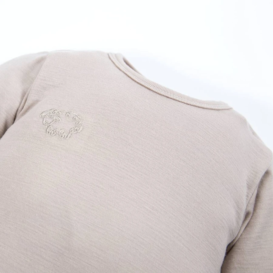 Body aus Merinowolle, der mit dem Kind mitwächst, beige
