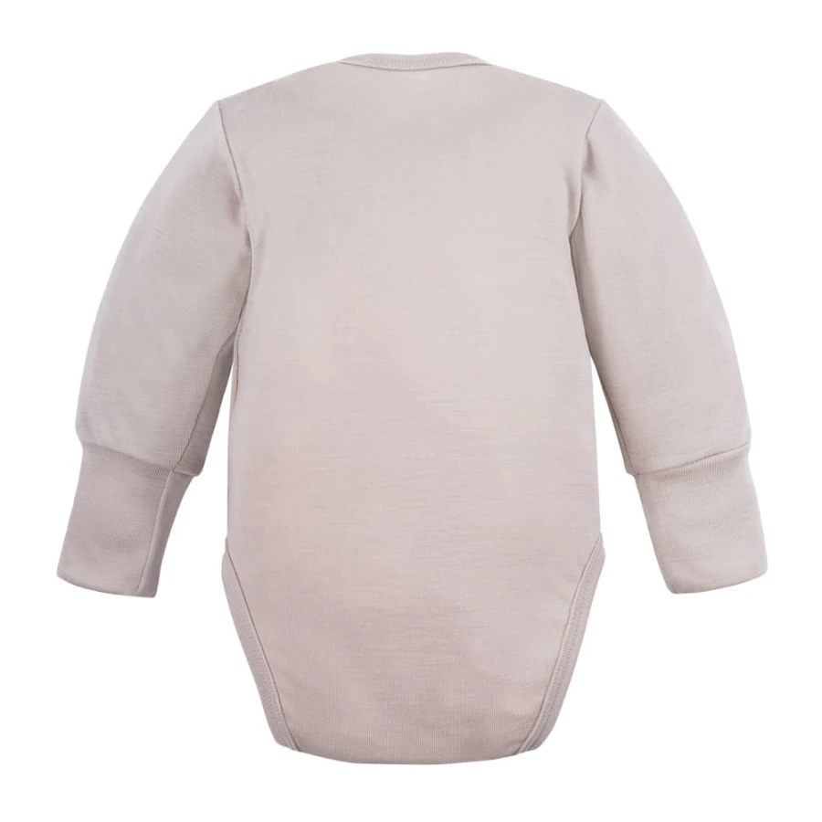Body aus Merinowolle, der mit dem Kind mitwächst, beige