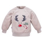 Christmas sweatshirt with reindeer beige (Size: 104)