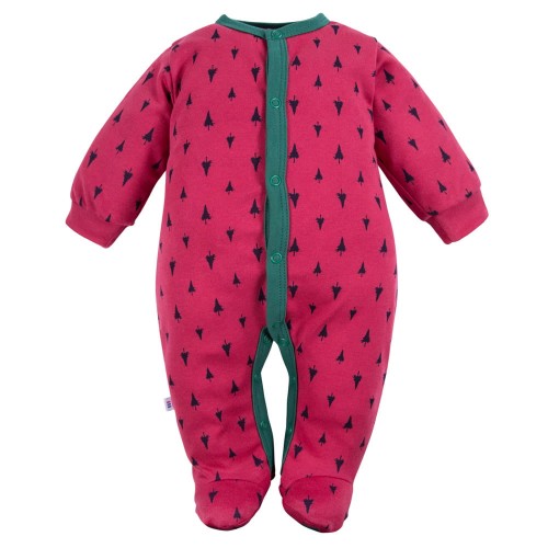 Baby sleepsuit with christmas tree maroon
