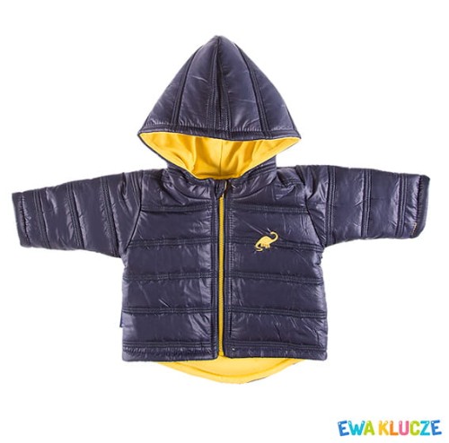 Gesteppte Jacke mit Kapuze DINO in Marineblau