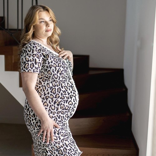 MARY Umstandsnachthemd mit Leopardenmuster