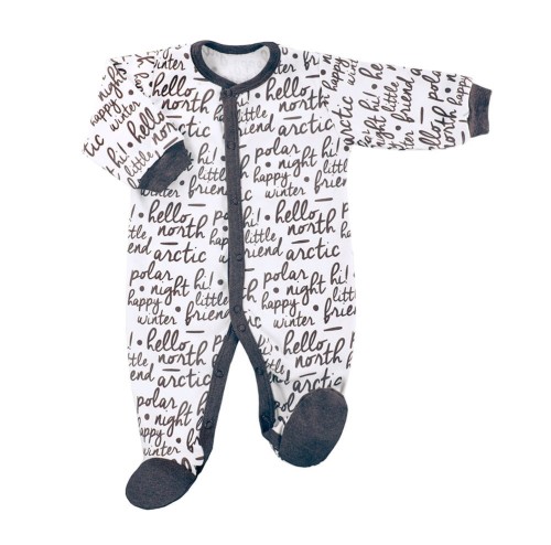 Sleepsuit SNOW white/dark gray