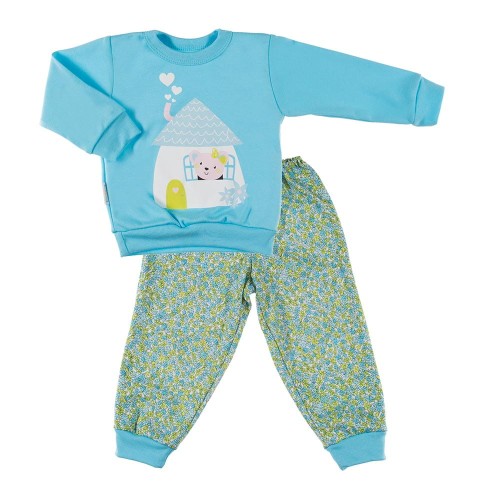 Pyjama DOBRANOC blau/Blumen