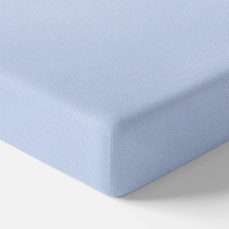 Blaues Frottee-Spannbettlaken
