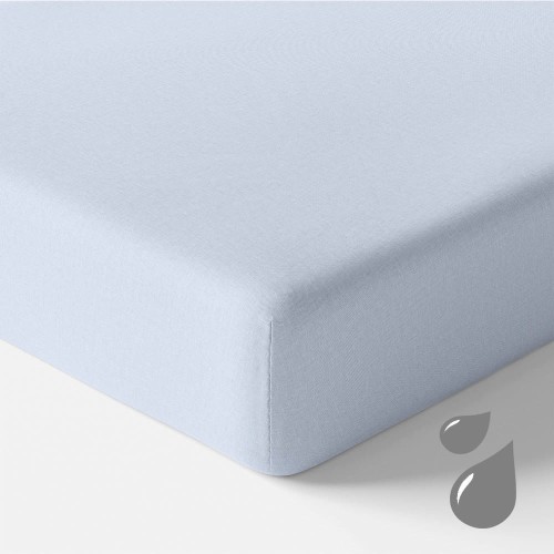 Wasserdichtes Spannbettlaken für Kinder hellblau 120x60
