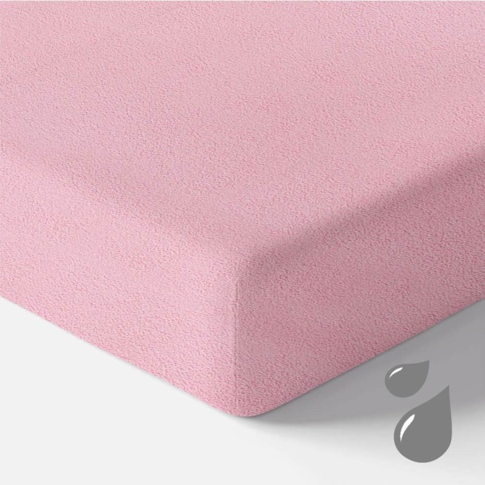 Wasserdichtes Spannbettlaken aus Frottee rosa