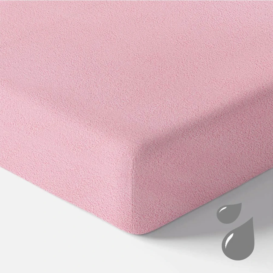 Wasserdichtes Spannbettlaken aus Frottee rosa