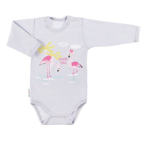 Langärmeliges Body FAMILY grau/rosa