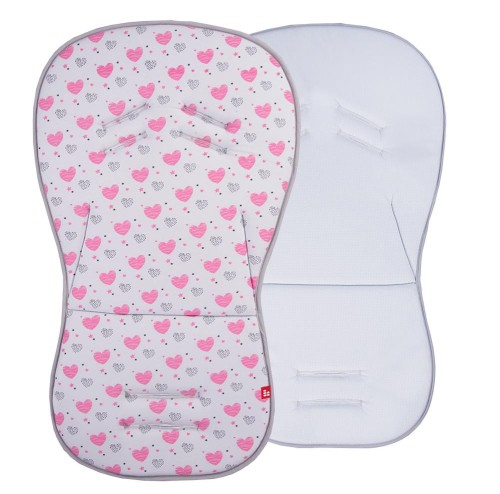 Einlage für Kinderwagen grau/Herzen