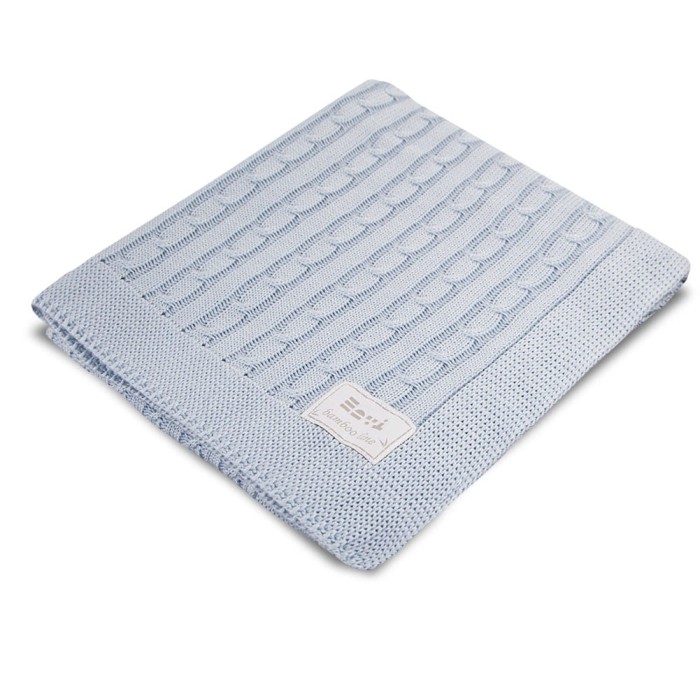 Bambusdecke mit Zopfmuster EEVI hellblau