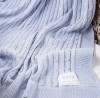 Bambusdecke mit Zopfmuster EEVI hellblau