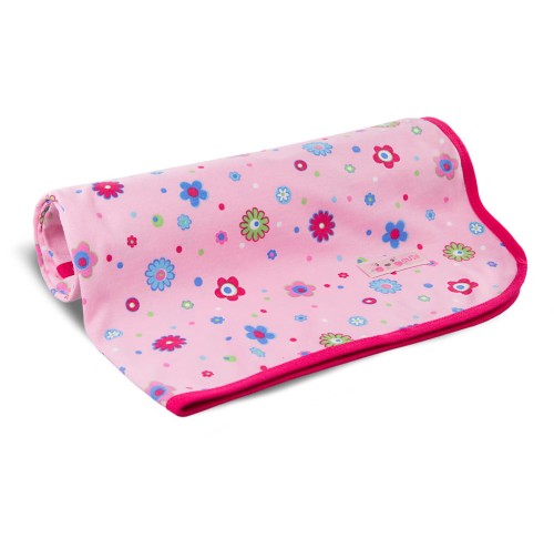 Decke aus Baumwolle mit Blumenmuster, rosa, 78 x 88