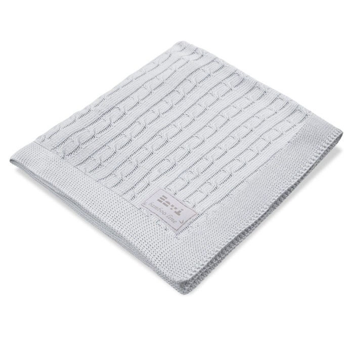 Bambusdecke mit Zopfmuster EEVI grau