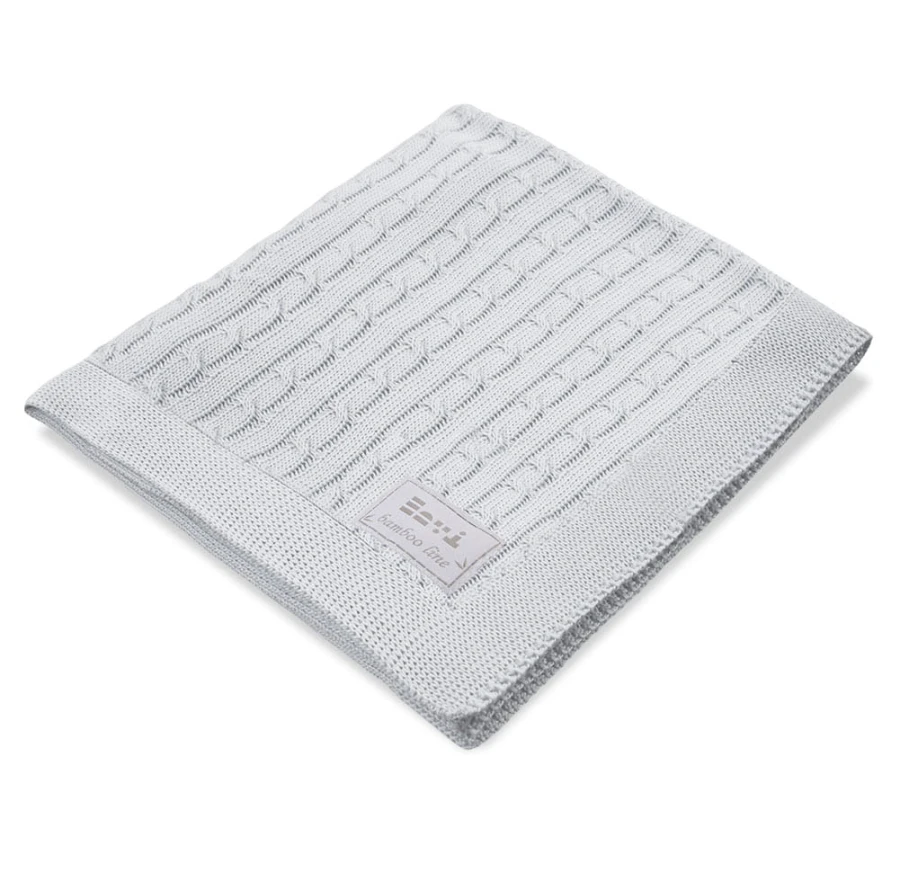 Bambusdecke mit Zopfmuster EEVI grau
