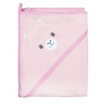 Kapuzenhandtuch 100x100 rosa mit Alpaka