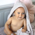 Baby hooded towel ecru with tiger