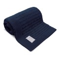Bamboo blanket EEVI braid navy blue
