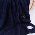 Bamboo blanket EEVI braid navy blue