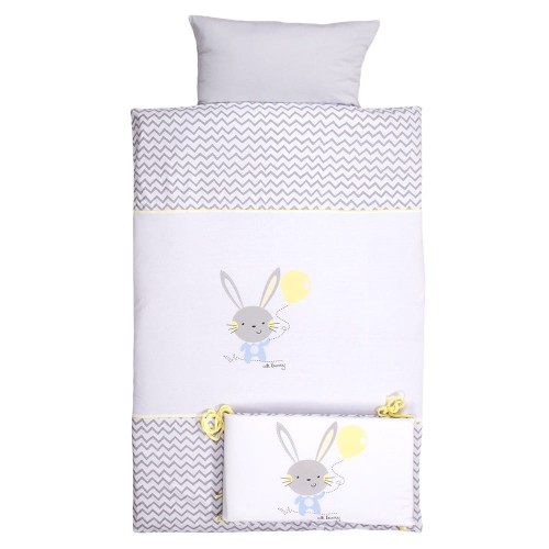 Bedding for children white&gray with a cute rabbit