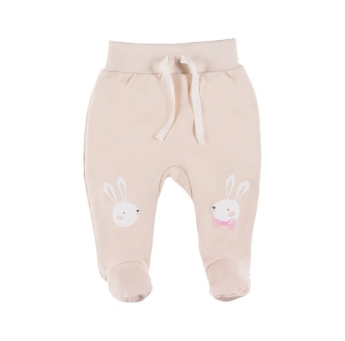 Joggers with feet FLUFFY bunny beige